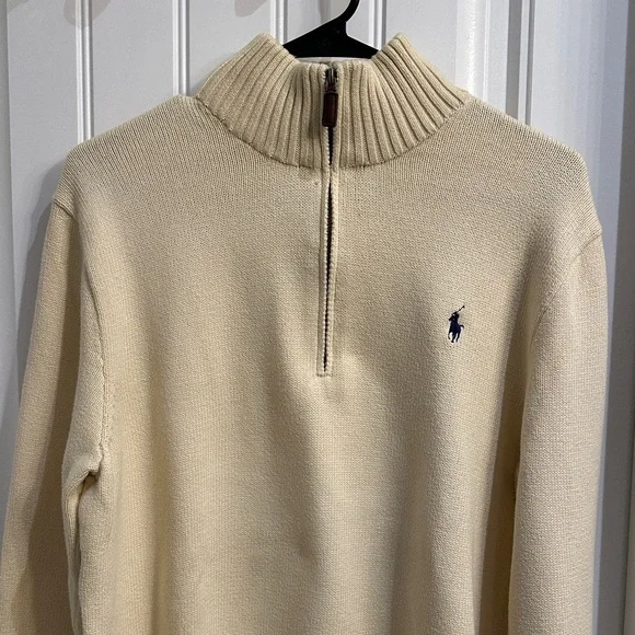 Polo by Ralph Lauren Beige Zip-Up Sweater - Picture 3 of 5
